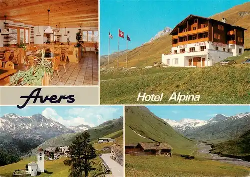 AK / Ansichtskarte  Avers-Juf_GR Hotel Alpina Gastraum Panorama 