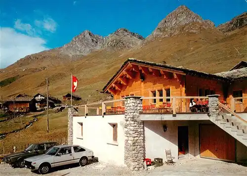 AK / Ansichtskarte  Avers-Juf_GR Gasthaus Pension Edelweiss mit Mazzaspitz Foppaspitz 