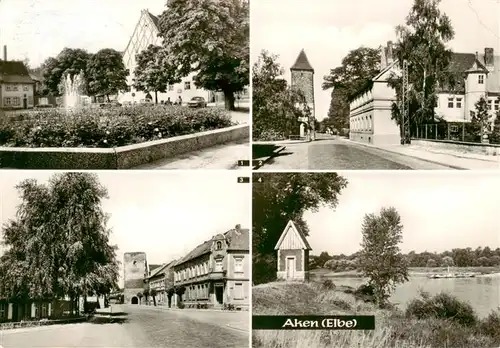 AK / Ansichtskarte 73884282 Aken_Elbe Friedensplatz Dessauer Strasse Burgstrasse Elbepartie Aken_Elbe