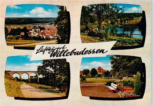 AK / Ansichtskarte  Willebadessen Panorama Badesee Viadukt Park Willebadessen