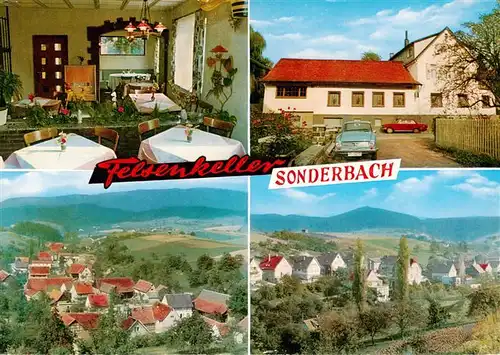 AK / Ansichtskarte 73884352 Sonderbach Gasthaus Pension Felsenkeller Gaststube Panorama Sonderbach