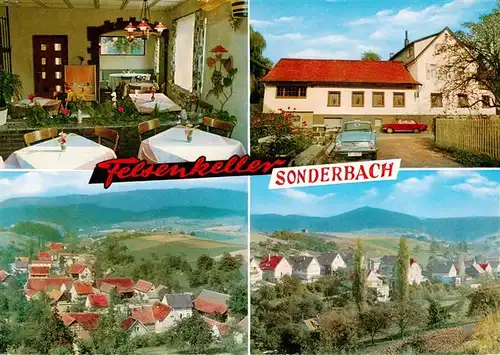 AK / Ansichtskarte  Sonderbach Gasthaus Pension Felsenkeller Gaststube Panorama Sonderbach