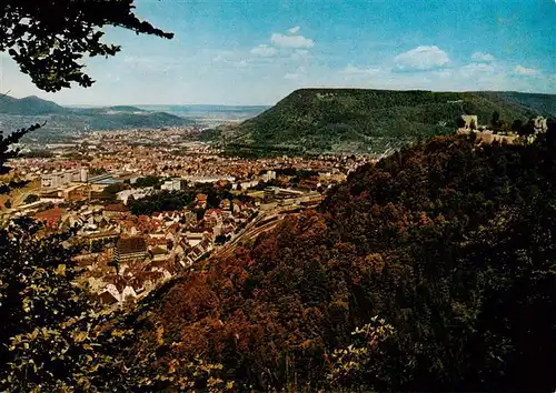 AK / Ansichtskarte 73884388 Geislingen__Steige Panorama Blick zur Burgruine Helfenstein 