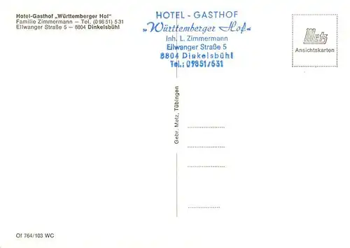 AK / Ansichtskarte  Dinkelsbuehl Hotel Gasthof Wuerttemberger Hof Dinkelsbuehl