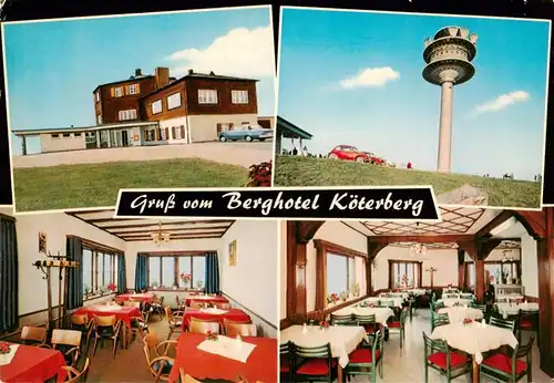 AK / Ansichtskarte 73884404 Koeterberg_Luegde_Weserbergland Berghotel Gaststaette Koeterberg Restaurant Aussichtsturm 