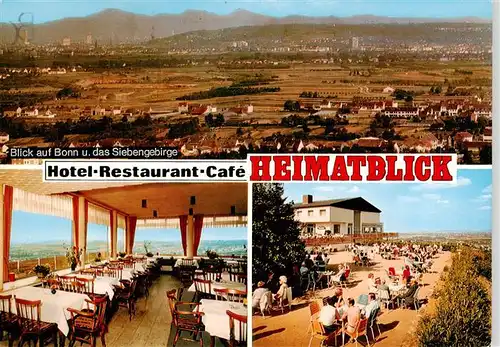 AK / Ansichtskarte 73884406 Roisdorf_Bornheim Hotel Restaurant Café Heimatblick Panorama Blick auf Bonn und das Siebengebirge 