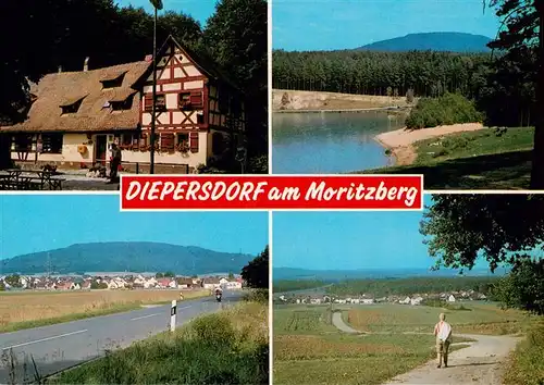 AK / Ansichtskarte  Diepersdorf_Mittelfranken Fachwerkhaus Gondelteich Strassenpartie Panorama Diepersdorf Mittelfranken