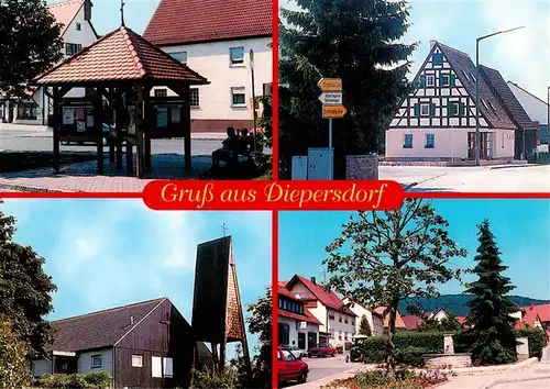 AK / Ansichtskarte  Diepersdorf_Mittelfranken Ortsansichten Kirche Fachwerkhaus Diepersdorf Mittelfranken