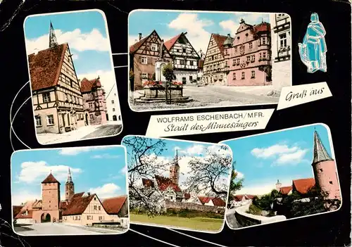 AK / Ansichtskarte 73884456 Eschenbach_Mittelfranken Fachwerkhaeuser Marktplatz Stadtor Kirche Burg Eschenbach Mittelfranken