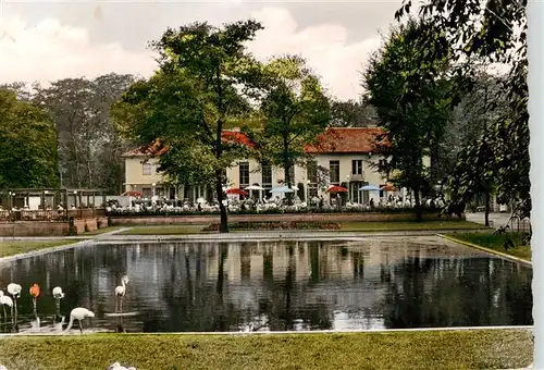 AK / Ansichtskarte  Duisburg__Ruhr Hotel Terrasse Flamingoteich 