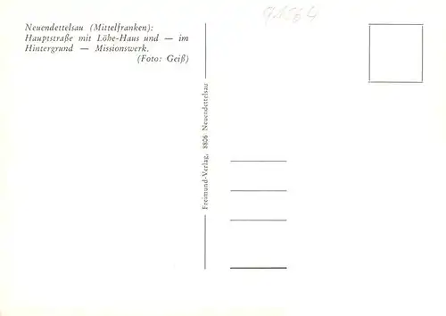 AK / Ansichtskarte  Neuendettelsau Hauptstrasse mit Loehe Haus und Missionswerk Neuendettelsau