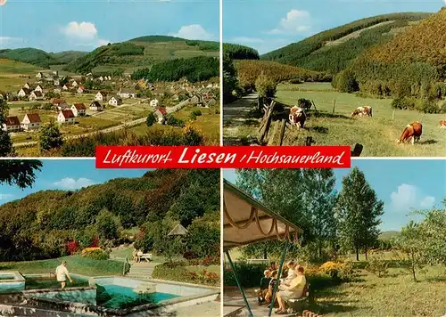 AK / Ansichtskarte 73884514 Liesen_Hallenberg_Hochsauerland Panorama Wassertretanlage Garten 