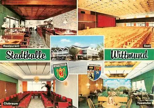 AK / Ansichtskarte  Wittmund Stadthalle Restaurant Saal Clubraum Teestube Wittmund