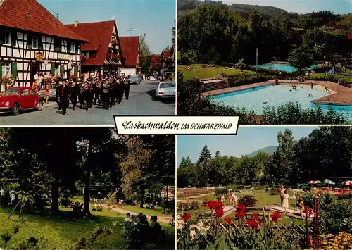 AK / Ansichtskarte 73884557 Sasbachwalden Teilansichten Blumen- und Weinort im Schwarzwald Parkanlagen Minigolf Freibad Sasbachwalden