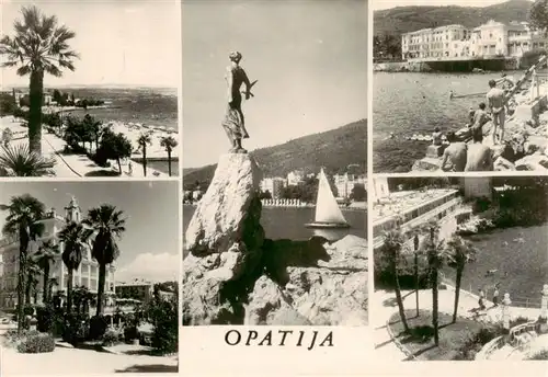 AK / Ansichtskarte  Opatija_Abbazia Teilansichten Kuestenort Bucht Denkmal 