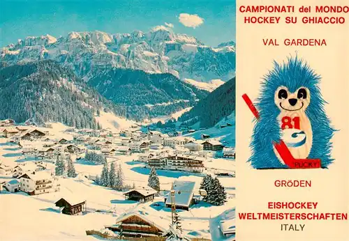 AK / Ansichtskarte 73884581 Wolkenstein_Groeden Campionati del Mondo Hockey su Ghiaccio Ice Hockey World Championships Wintersportplatz Alpen Wolkenstein_Groeden