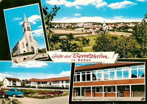 AK / Ansichtskarte  Berolzheim_Ahorn_Baden Kirche  Panorama Schule 