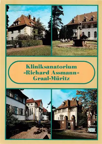 AK / Ansichtskarte  Graal-Mueritz_Ostseebad Kliniksanatorium Richard Assmann Angestelltenhaus Baerenbrunnen Klinischer Bereich I Vorder und Seitenansicht Graal-Mueritz_Ostseebad