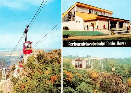 AK / Ansichtskarte  Thale_Harz Personenschwebebahn Bergstation Panorama Thale_Harz