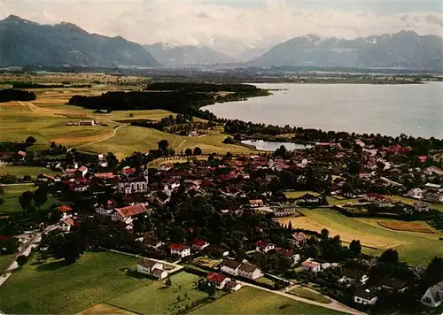 AK / Ansichtskarte  Chieming_Chiemsee Fliegeraufnahme Chieming Chiemsee