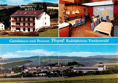 AK / Ansichtskarte 73884644 Rudolphstein Hotel Gaestehaeuser und Pension Vogel Gastraum Panorama Rudolphstein