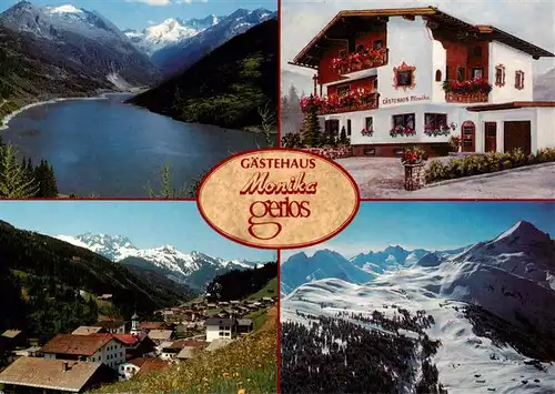 AK / Ansichtskarte 73884669 Gerlos_Zillertal_AT Seeblick Gaestehaus Monika Ortspartie Winterpanorama 