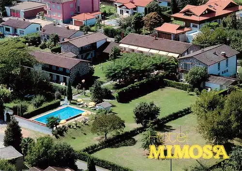 AK / Ansichtskarte  Caslano_TI Hotel Mimosa Fliegeraufnahme 