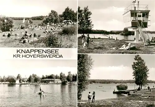 AK / Ansichtskarte  Knappensee_Oberlausitz Liegewiese Strandbad Seepartien Knappensee_Oberlausitz