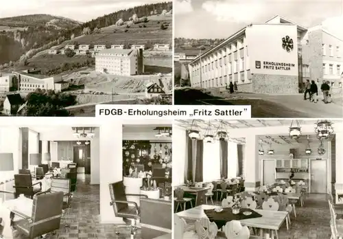 AK / Ansichtskarte  Fehrenbach_Thueringer_Wald FDGB Erholungsheim Fritz Sattler Gastraeume Panorama Fehrenbach_Thueringer_Wald