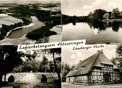 AK / Ansichtskarte  Hoesseringen Hardausee Muehlenteich Landtagplatz Jugendherberge Hoesseringen