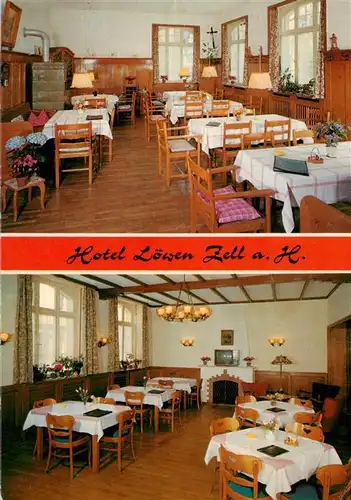 AK / Ansichtskarte  Zell_Harmersbach Hotel Loewen Gastraeume Zell Harmersbach