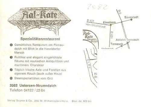 AK / Ansichtskarte  Neuendeich Aal Kate Spezialitaetenrestaurant Gastraeume Eingang Neuendeich