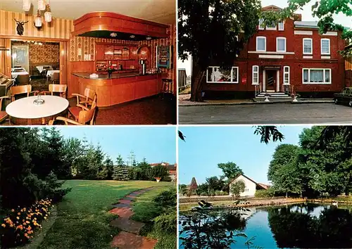 AK / Ansichtskarte  Luetjenwestedt Engellandts Gasthof Gastraum Park Schwanenteich Luetjenwestedt