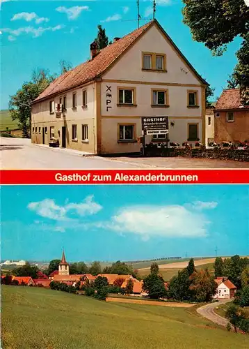 AK / Ansichtskarte  Pfaffenhofen_Burgbernheim Gasthof zum Alexanderbrunnen Panorama Pfaffenhofen Burgbernheim