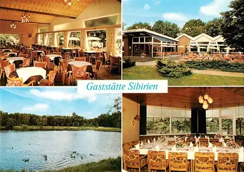 AK / Ansichtskarte 73884795 Elmshorn Gaststaette Sibirien Gastraeume Garten Schwanenteich Elmshorn
