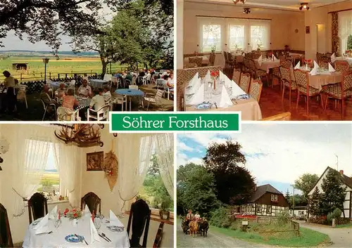 AK / Ansichtskarte  Soehre Restaurant Soehrer Forsthaus Terrasse Ponykutsche Soehre