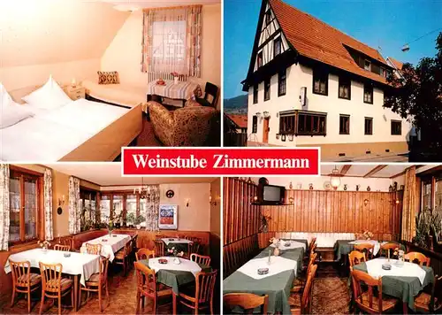 AK / Ansichtskarte  Haslach_Kinzigtal Weinstube Zimmermann Gastraum Fremdenzimmer Haslach_Kinzigtal