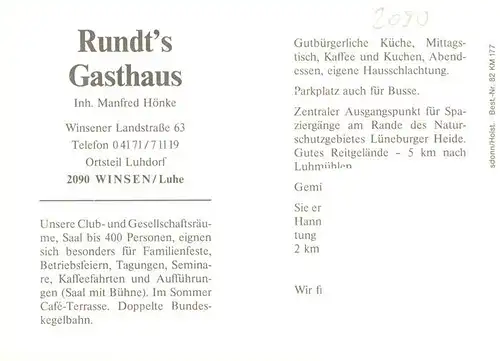 AK / Ansichtskarte 73884838 Luhdorf Rundts Gasthaus Luhdorf