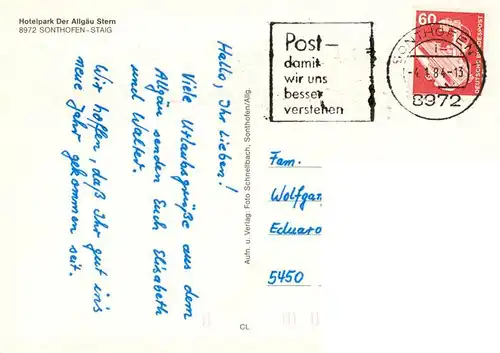 AK / Ansichtskarte  Staig_Sonthofen Hotel Der Allgaeu Stern Staig Sonthofen