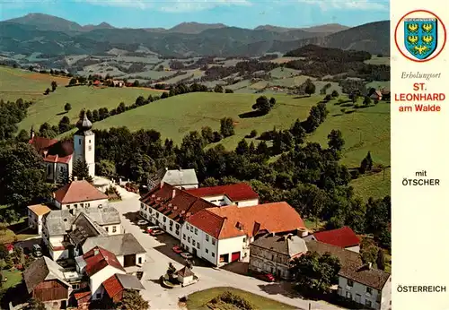 AK / Ansichtskarte  St_Leonhard_Walde Fliegeraufnahme mit Kirche und oetscher St_Leonhard_Walde