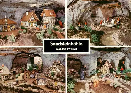 AK / Ansichtskarte  Walldorf_Hessen Sandsteinhoehle Muehle im Tal Schneewittchen und die sieben Zwerge Sandmaennchen Haensel und Gretel Walldorf Hessen