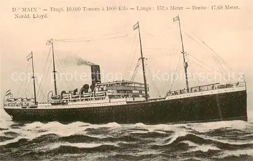 AK / Ansichtskarte  Dampfer_Oceanliner MAIN Nordd. Lloyd 