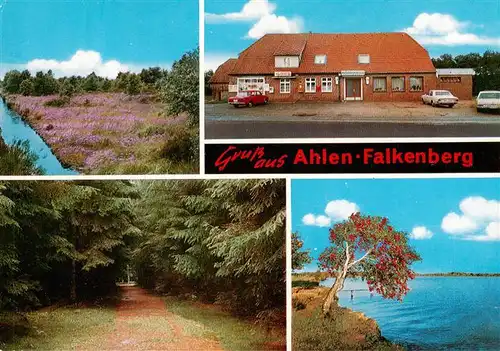 AK / Ansichtskarte 73885024 Ahlen-Falkenberg Gasthaus Moorquelle Heidelandschaft Waldweg Uferpanorama Ahlen-Falkenberg