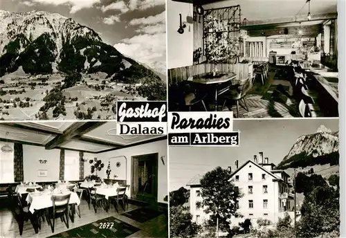 AK / Ansichtskarte  Dalaas Gasthof Paradies am Arlberg Gastraeume Panorama Dalaas