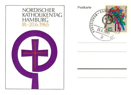 AK / Ansichtskarte 73885051 Hamburg Nordischer Katholikentag Signet Hamburg