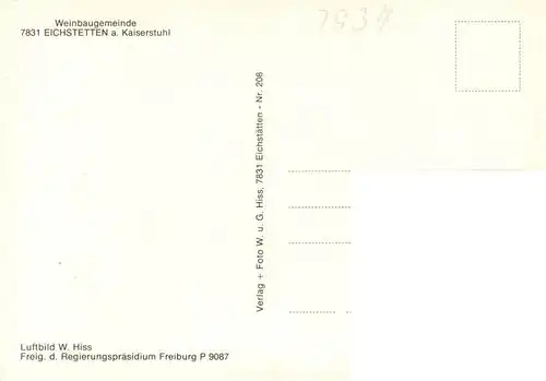 AK / Ansichtskarte  Eichstetten_Kaiserstuhl Fliegeraufnahme Eichstetten_Kaiserstuhl