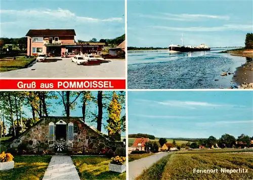 AK / Ansichtskarte  Pommoissel_Nahrendorf EDEKA Markt Frachtschiff Gedenkstaette Ferienort Nieperfitz 