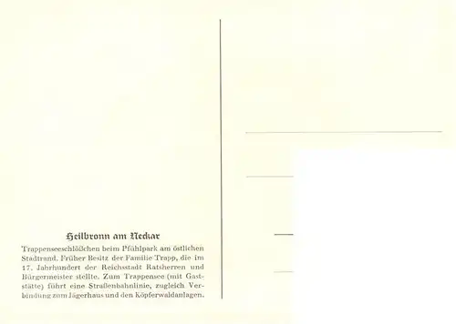 AK / Ansichtskarte  Heilbronn_Neckar Trappenseeschloesschen Kuenstlerkarte Heilbronn Neckar
