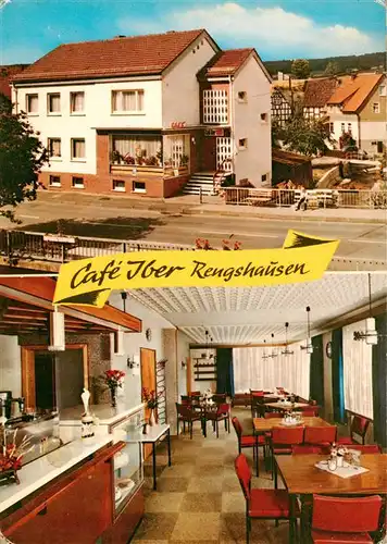 AK / Ansichtskarte  Rengshausen_Knuellwald Cafe Iber Gastraum Rengshausen Knuellwald