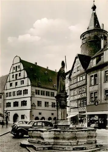 AK / Ansichtskarte  Kitzingen_Main Marktplatz Brunnen Kitzingen Main